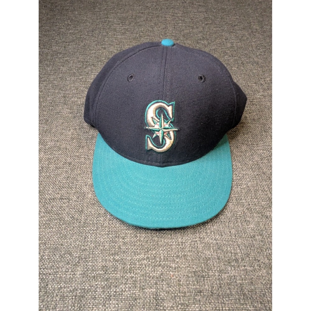 Vintage New Era Seattle Mariners Hat Fitted Men 7 1/4 Diamond Collection Cap USA